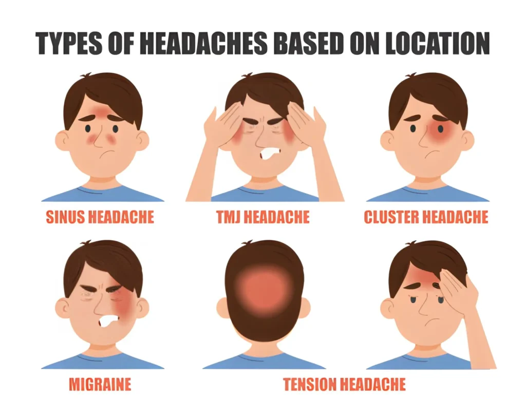 Dehydration Headache Locations